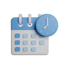 Calendar time month and year 3d rendering illustration