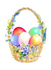 easter eggs in basket