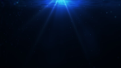 水中　海中　深海　海　海の中　水の中　暗闇　幻想的　神秘　ネイビー　コバルトブルー　青