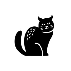Cat, black silhouette vector symbol design