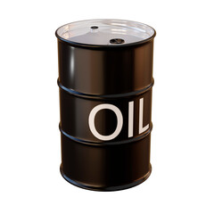 isolated 3d render of oil barrels for energy concepts.