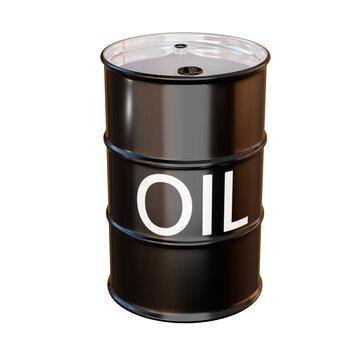 isolated 3d render of oil barrels for energy concepts.