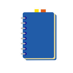Notepad. Closed notebook for writing. School book or textbook for studying