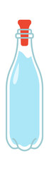 Glass water bottle. Vector illustration