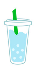 Plastic glass of water. Vector illustration