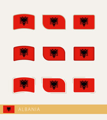 Vector flags of Albania, collection of Albania flags.