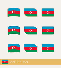 Vector flags of Azerbaijan, collection of Azerbaijan flags.