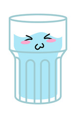 Cartoon character glass of water. Vector illustration