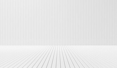 Empty interior modern white wall design floor home 3d background space of living room product display concept or blank house studio indoor and simple wood parquet pattern on clean template backdrop.