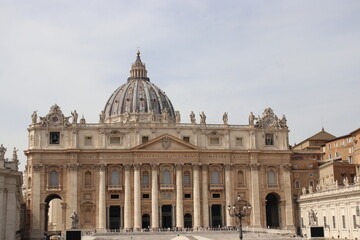 Fototapeta na wymiar Rome, St. Peter's Square, Piazza San Pietro, Saint Peters Basilica