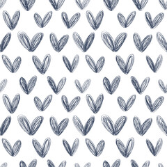  Seamless monochrome background with hearts. Great for Baby, Valentine's Day, Mother's Day, wedding, scrapbook, surface textures.