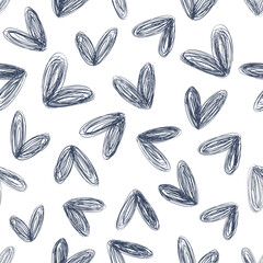 Obraz premium Seamless monochrome background with hearts. Great for Baby, Valentine's Day, Mother's Day, wedding, scrapbook, surface textures.