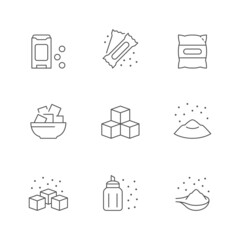 Set line icons of sugar