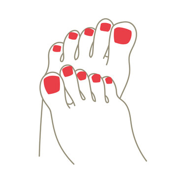 recommend clip art: Woman pedicure illustration - Handdrawn line art style - nailpolish, hands and feet care