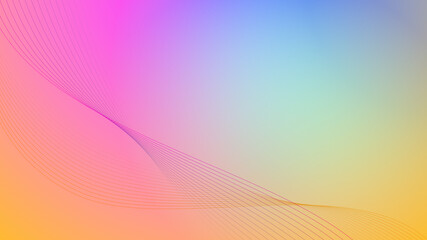 曲線と鮮やかなグラデーション背景　タイトルバック