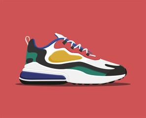 Sneakers. Sports shoes. Running shoes. Vector illustration