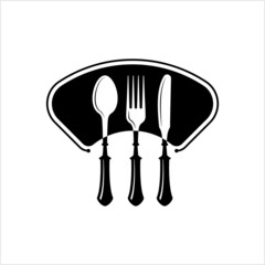 Cutlery Icon, Fork, Spoon And Knife