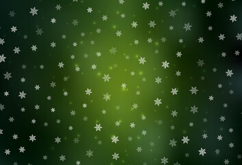 Dark Green vector backdrop in holiday style.