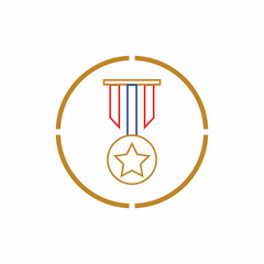 Medal icon vector background template illustration