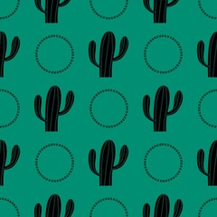 Floral seamless cactus pattern for fabrics and textiles and packaging and gifts and cards and linens and kids
