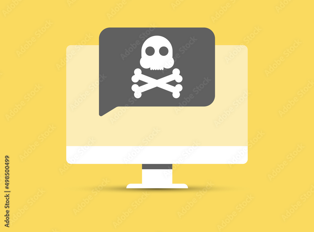 Poster vector illustration of error. page error on desktop screen. flat style design
