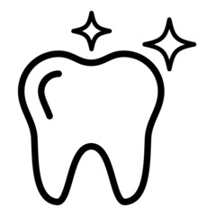 Shine Tooth Flat Icon Isolated On White Background