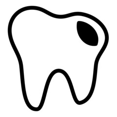 Molar Cavity Flat Icon Isolated On White Background