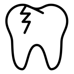 Molar Cavity Flat Icon Isolated On White Background