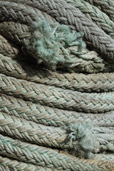 A close-up of a pile of rope
