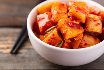 Kimchi radish, Korean homemade side dish food