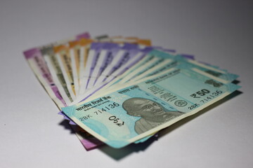 money on a white background Indian currency