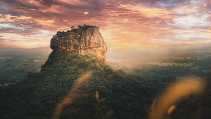 Sunset over mountains of Sigiriya, Sri Lanka