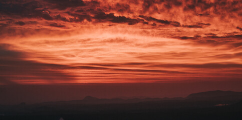 Fototapeta na wymiar Sunset over Sigiriya Rock, Sri Lanka