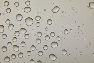Abstract water drops on grey silver background, macro, Bubbles close up