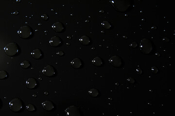 Abstract water drops on black background, macro, Bubbles close up