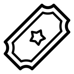 Ticket Flat Icon Isolated On White Background
