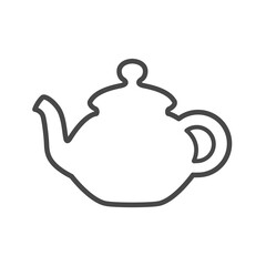 Vector linear icon with tea kettle