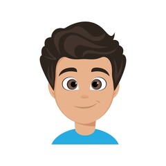 Fototapeta premium Face of boy isolated on white background.