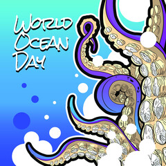 Obraz premium World ocean day vector illustration design