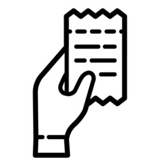 Ticket In Hand Flat Icon Isolated On White Background