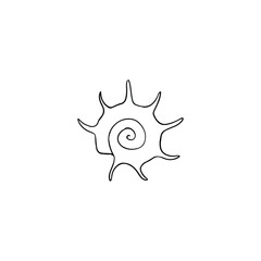Single vector element isolated on white background. Seashell