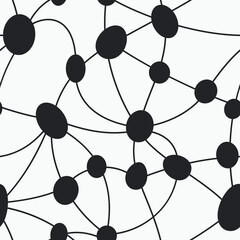 Seamless pattern with a network of interconnected dots. Vector illustration