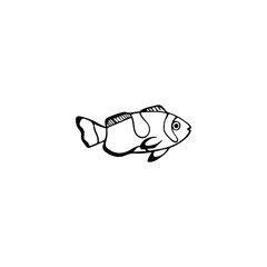Single vector element isolated on white background. Fish