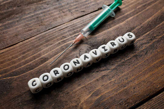 Corona virus Covid-19 vaccine text background