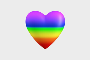 LGBTQ symbol heart in rainbow colors . Gay Pride