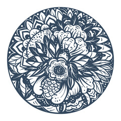 Monochrome flowers and leaves