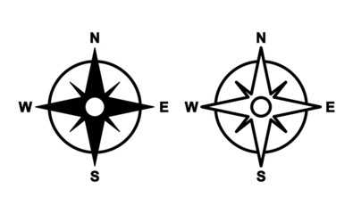 Compass icon vector. arrow compass icon sign and symbol