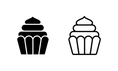 Cup cake icon vector. Cup cake sign and symbol