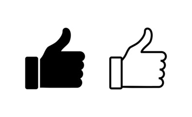 Like icon vector. Thumbs up sign and symbol. Hand like
