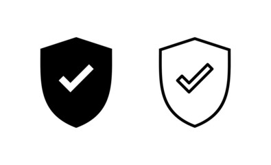 Shield check mark icon vector. Protection approve sign. Insurance icon